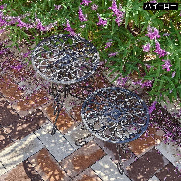 アイアン製プランタースタンド 脚付き ロータイプ deacor デーコル 2個セット IF-N0038-2P 高さ27cm 花台 鉢置き 鉢 プランター フラワースタンド スタンド ボード 鉄製 スチール おしゃれ 室内 インテリア smi-if-n0038-2pの画像
