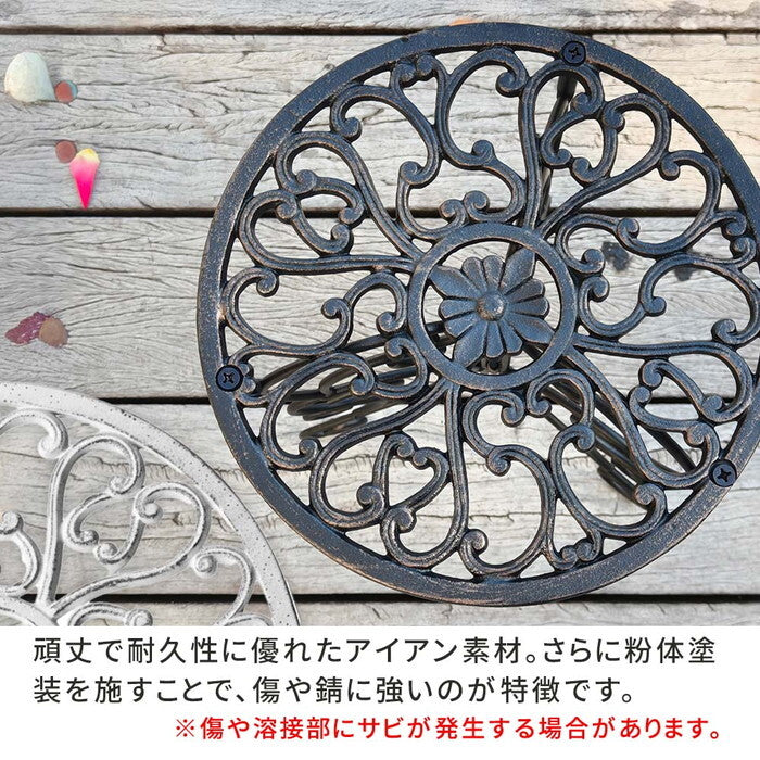 アイアン製プランタースタンド 脚付き ロータイプ deacor デーコル 2個セット IF-N0038-2P 高さ27cm 花台 鉢置き 鉢 プランター フラワースタンド スタンド ボード 鉄製 スチール おしゃれ 室内 インテリア smi-if-n0038-2pの画像