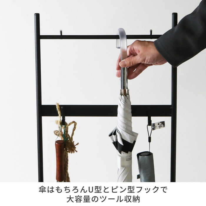 ASPESH アスペシュ アンブレラスタンド ツールスタンド 2個セット IF-N0046-2P 幅35 高さ96.5 アイアン 傘立て かさたて ラック ツール フック スタンド モダン 玄関収納 おしゃれ 北欧 シンプル スリム smi-if-n0046-2pの画像