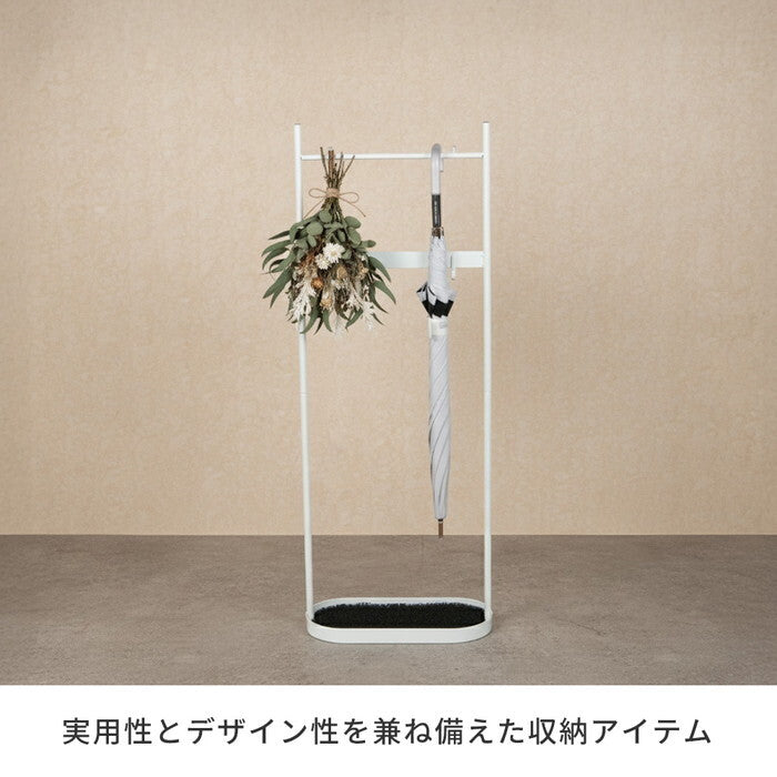 ASPESH アスペシュ アンブレラスタンド ツールスタンド IF-N0046 幅35 高さ96.5 アイアン 傘立て かさたて ラック ツール フック スタンド モダン 玄関収納 おしゃれ 北欧 シンプル スリム smi-if-n0046の画像