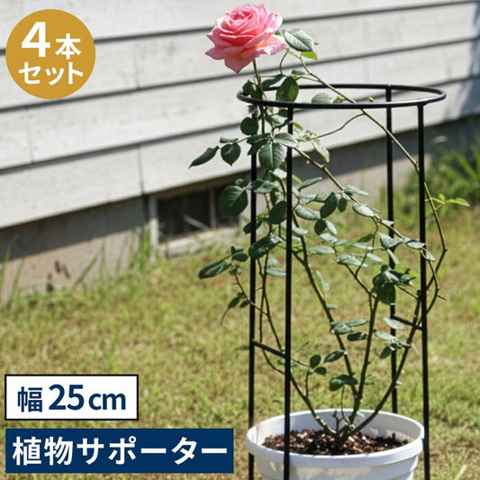 アイアン製植物サポーター 幅25 4本セット IF-N0049-4P 奥行13 高さ50 ハーフリング 倒れ防止 広がり抑制 スチール 鉄製 支柱 園芸 植物サポート フラワーサポート 菜園 花壇 smi-if-n0049-4pの画像