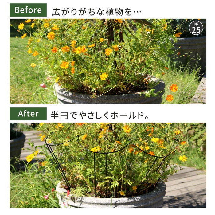 アイアン製植物サポーター 延長脚 4本セット IF-N0051-4P 脚のみ 高さ47cm ハーフリング 倒れ防止 広がり抑制 スチール 鉄製 支柱 園芸 植物サポート フラワーサポート 菜園 花壇 smi-if-n0051-4pの画像