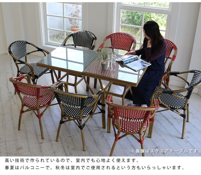ラウンドテーブル単品販売 プレジール 簡単組立 ガーデンテーブル PEラタン テラス 庭 レッド ブラック アルミ モダン ラウンド イングリッシュガーデン ファニチャー シンプル 欧州 インテリア 家具 ガーデン カフェ smi-pls-r70の画像
