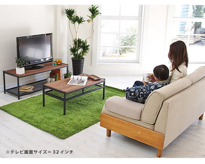 天然木製テレビラック ローラック 簡単組立 テレビボード アンティーク モダン ナチュラル ミッドセンチュリー ウッド スタイリッシュ シンプル シェルフ ラック インテリア 家具 天然 おしゃれ カフェ 北欧 木目 smi-pr-tv1130brnの画像