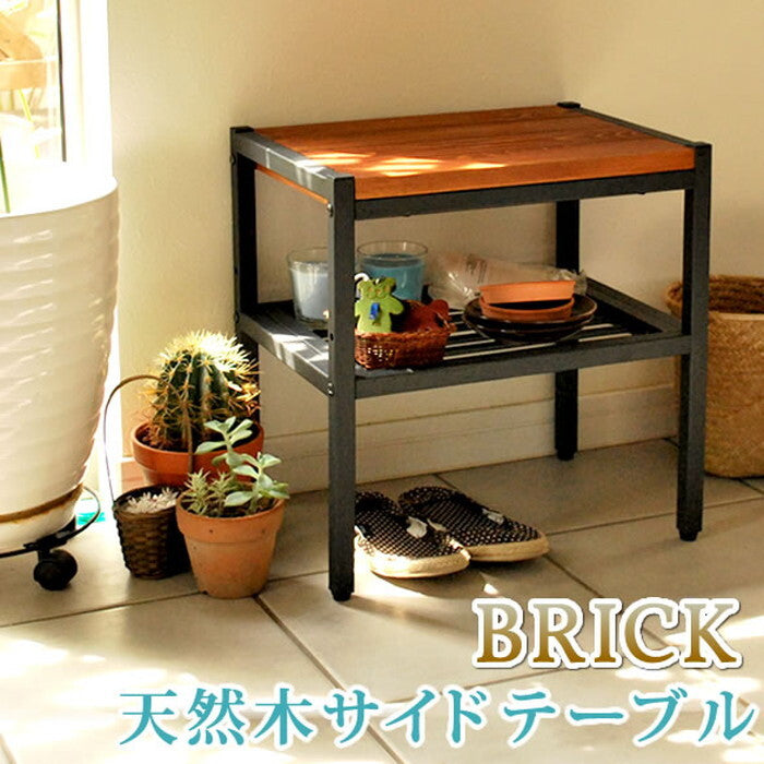 天然木製サイドテーブル 簡単組立 テーブル リビング アンティーク モダン ナチュラル オイル ミッドセンチュリー ウッド スタイリッシュ シンプル サイドテーブルインテリア 家具 天然 おしゃれ カフェ 北欧 木目 smi-pt-400brnの画像