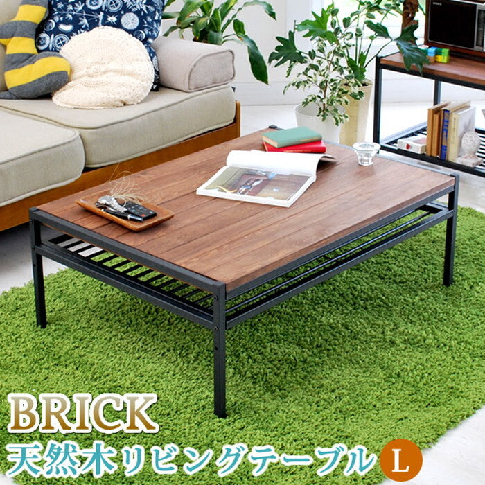天然木製リビングテーブル L 簡単組立 テーブル リビング アンティーク モダン ナチュラル オイル ミッドセンチュリー ウッド スタイリッシュ シンプル シェルフ ラック ハンガー インテリア 家具 天然 おしゃれ カフェ 北欧 木目 smi-pt-950brnの画像