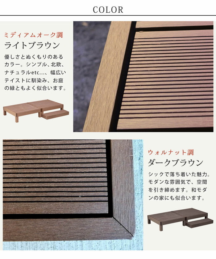 人工木ウッドデッキ ecofeel エコフィール 2台 ステップセット PWDE-2P-STP smi-pwde-2p-stpの画像