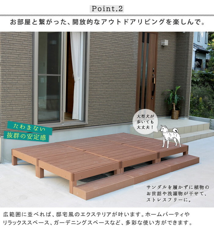 人工木ウッドデッキ ecofeel エコフィール 2台 PWDE-2P smi-pwde-2pの画像