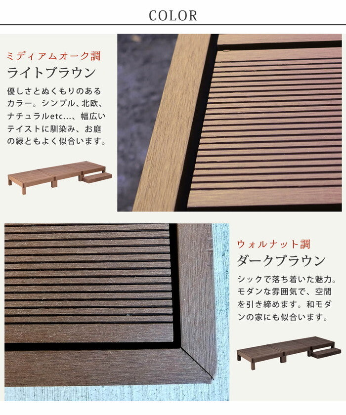 人工木ウッドデッキ ecofeel エコフィール 3台 ステップセット PWDE-3P-STP smi-pwde-3p-stpの画像