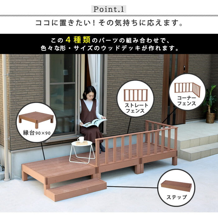 人工木ウッドデッキ ecofeel エコフィール 3台 PWDE-3P smi-pwde-3pの画像