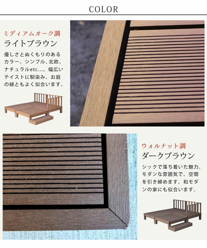 人工木ウッドデッキ ecofeel エコフィール 4台 ステップ・フェンスセット PWDE-4P-SFSET smi-pwde-4p-sfsetの画像