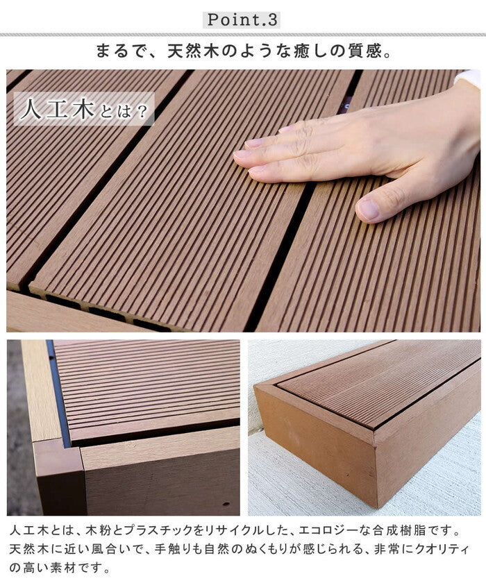 人工木ウッドデッキ ecofeel エコフィール 4台 ステップセット PWDE-4P-STP smi-pwde-4p-stpの画像