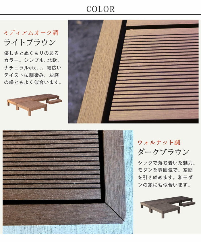 人工木ウッドデッキ ecofeel エコフィール 4台 ステップセット PWDE-4P-STP smi-pwde-4p-stpの画像