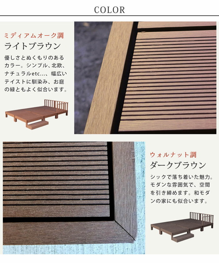 人工木ウッドデッキ ecofeel エコフィール 6台 ステップ・フェンスセット PWDE-6P-SFSET smi-pwde-6p-sfsetの画像