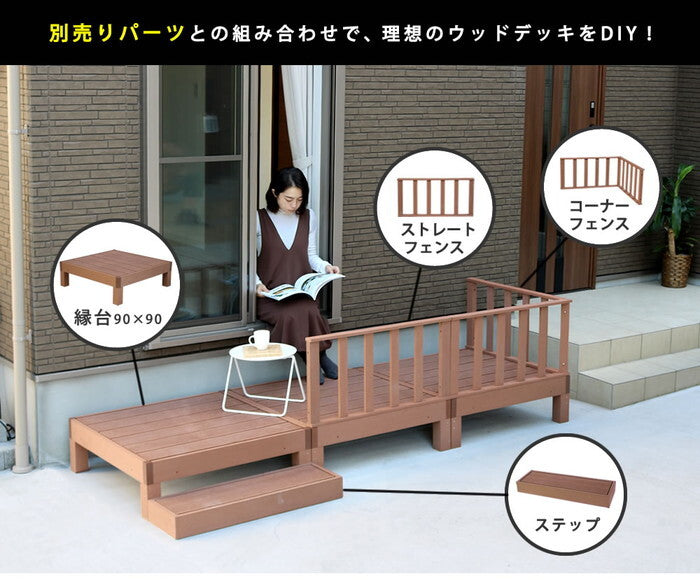 人工木ウッドデッキ ecofeel エコフィール ストレートフェンス2枚組 PWDE-ST-2P smi-pwde-st-2pの画像