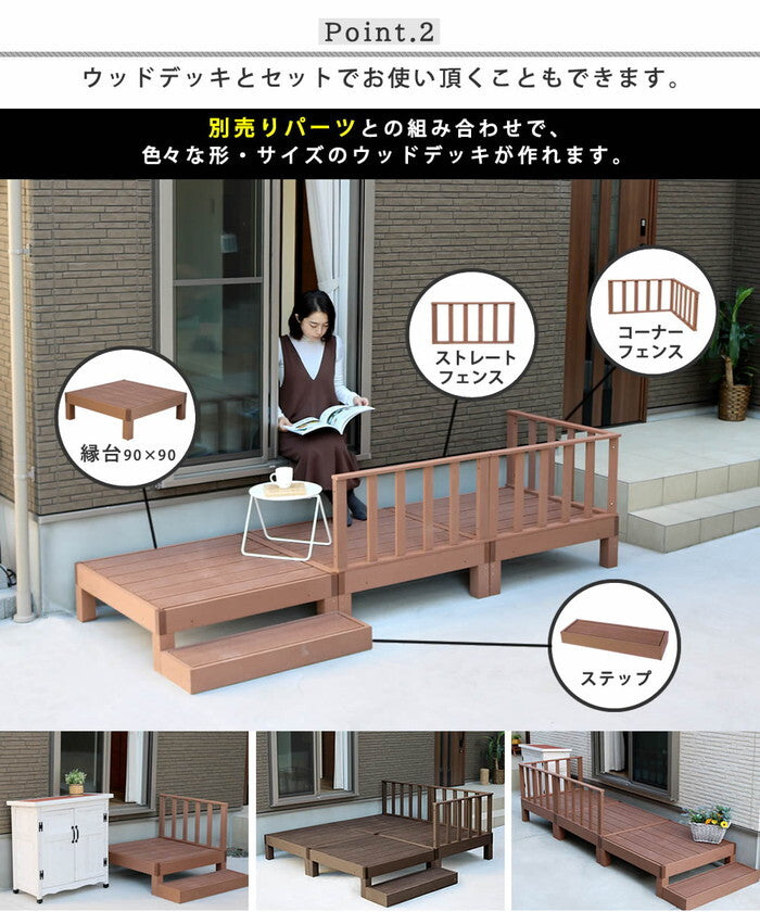 人工木ウッドデッキ ecofeel エコフィール ステップ PWDE-STP90 smi-pwde-stp90の画像