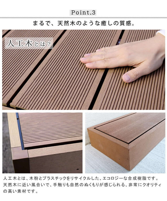 人工木ウッドデッキ ecofeel エコフィール ステップ PWDE-STP90 smi-pwde-stp90の画像