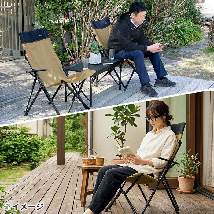 ハイバックチェア 単品販売 STF-CHB ガーデン キャンプ アウトドア 折りたたみ 椅子 コンパクト 軽量 アルミフレーム おしゃれ 収納 肘掛け付き 背もたれあり 屋外 室内 庭 レジャー バーベキュー smi-stf-chbの画像