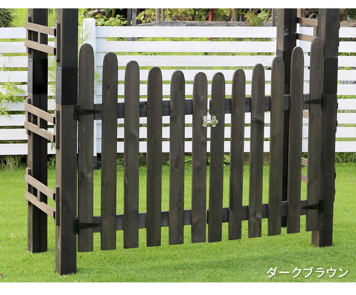 天然木製三角アーチ用 ゲート単品 WOOD CHURCH ウッドチャーチ ゲートのみ アーチ 門 ゲート 木製 diy キット 扉 両開き 外開き 観音開き 庭 入口 門扉 ホワイト ダークブラウン おしゃれ 北欧 ガーデニング 屋外 ガーデン家具 ガーデンファニチャー 組立式 smi-tr-gtの画像