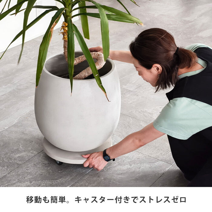 セメント製キャスター付きプランターキャリー36cm TR360 直径36 スタンド フラワースタンド ベース キャスター 台車 鉢置き 花台 プランター おしゃれ インテリア 室内 ベランダ ガーデン smi-tr360の画像