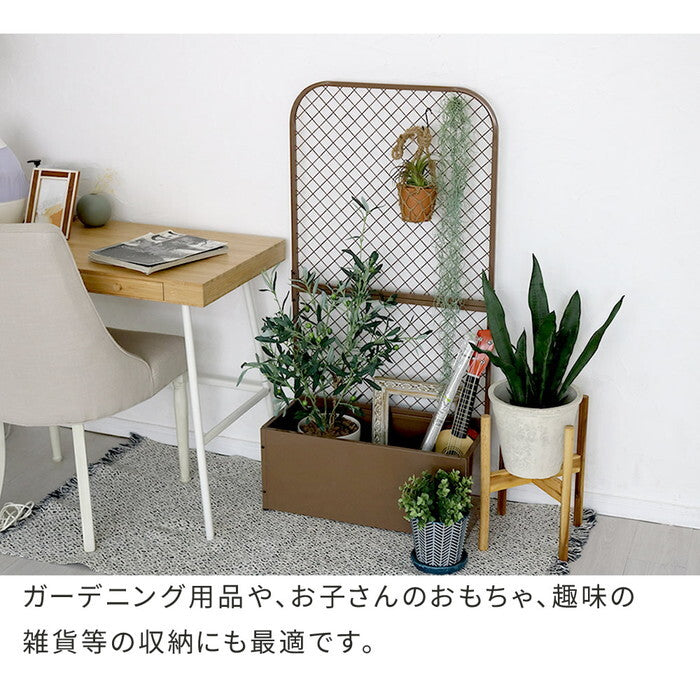 プランターBOX付きフェンス TWILL ツイル TW001 プランター 付き アイアン フェンス スタンド パーテーション 間仕切り リビング オフィス 屋外 室内 店舗 おしゃれ 北欧 壁掛け 目隠し 日除け 庭 ベランダ プランター台 看板 格子 柵 自立 置くだけ バラ diy smi-tw001の画像