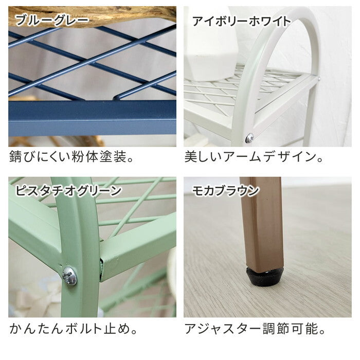 オープン３段ラック TWILL ツイル TW002 ラック シェルフ 棚 オープンシェルフ３段 スチール アイアン 幅60 フラワー スタンド 花台 植木鉢 プランター 室内 屋外 店舗 オフィス スリム おしゃれ 収納 プランター 間仕切り パーテーション 目隠し smi-tw002の画像