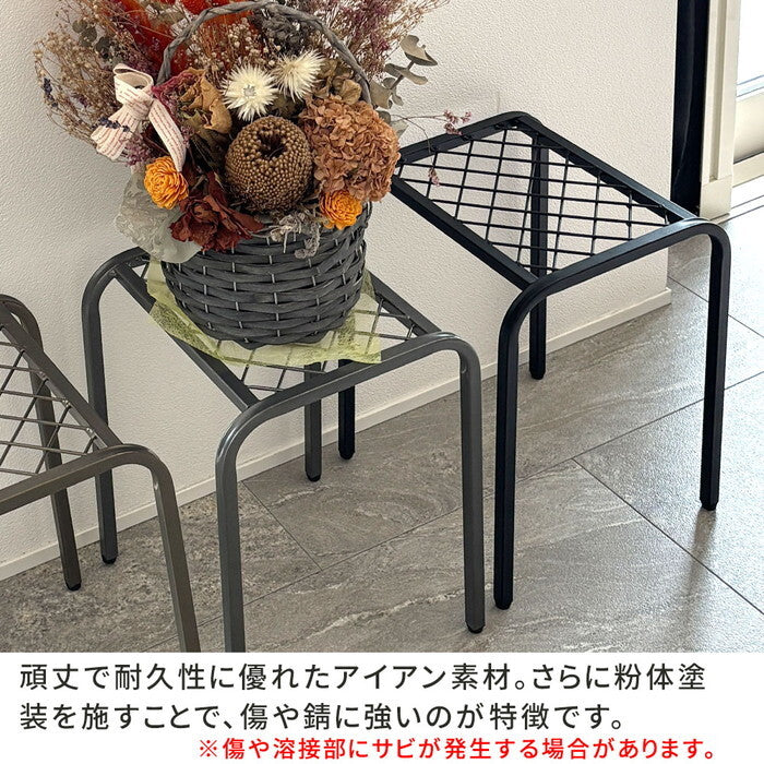 アイアンプランタースタンド TWILL ツイル ハイロー 2点セット TW010-2PS 幅25 高さ35/15 リビング 室内 北欧 スタンド 鉢置き 植物 観葉植物 シンプル モダン おしゃれ ガーデン ラック プランター 台 smi-tw010-2psの画像