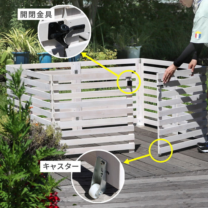 折り畳めるウッドフェンス ゲートセット 縦ストライプ WF-HG ウッドフェンス ウッド 木製 フェンス おしゃれ ゲート 扉 サークル 柵 屋外 庭 目隠し 防犯 門扉 ペット smi-wf-hgの画像