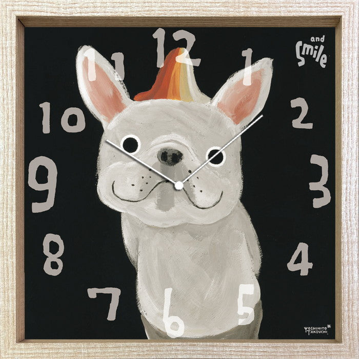 タクウチ ヨシヒト クロック フレンチブルドッグ Yoshihito Takeuchi CLOCK フレンチブルドッグ 320x320x55 snw-cac-53823の画像