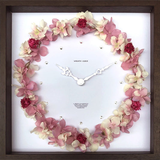 Weath Clock ハイドレンジア ピンク アジサイ Weath Clock Hydrangea pink 300x300x50 snw-cwc-52878の画像