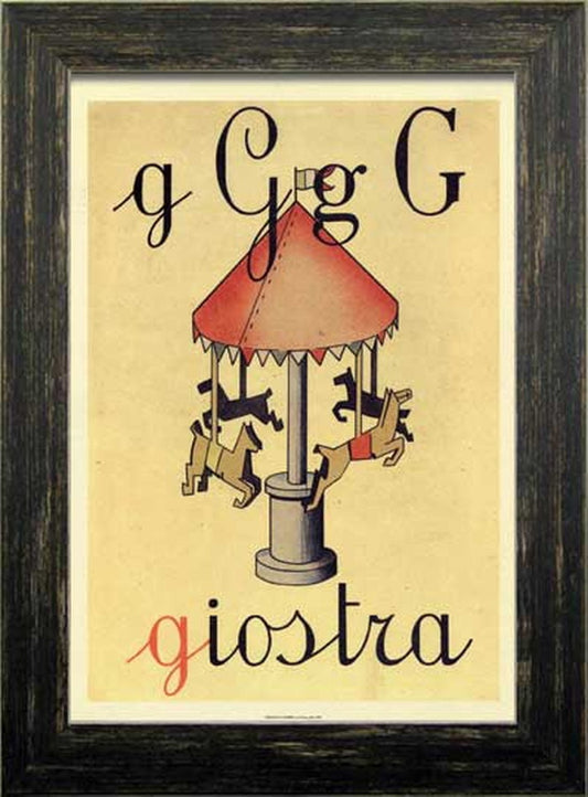 イタリアン ヴィンテージ ポスター ジオストラ 回転木馬 Italian Vitage Poster giostra 320x434x12 snw-ziv-51346の画像