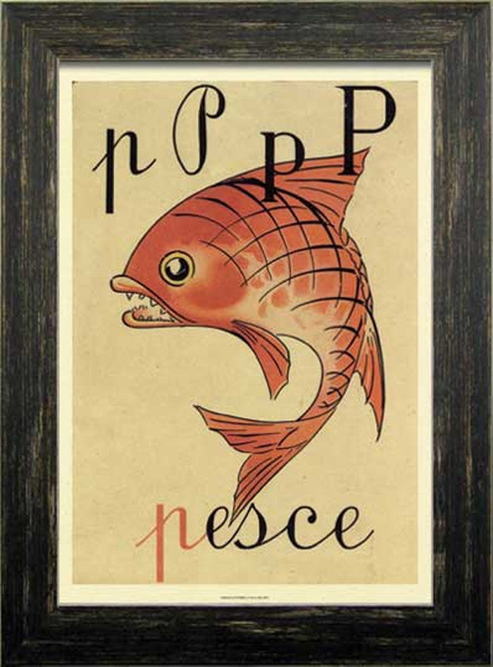 イタリアン ヴィンテージ ポスター ペッシェ 魚 Italian Vitage Poster pesce 320x434x12 snw-ziv-51348の画像