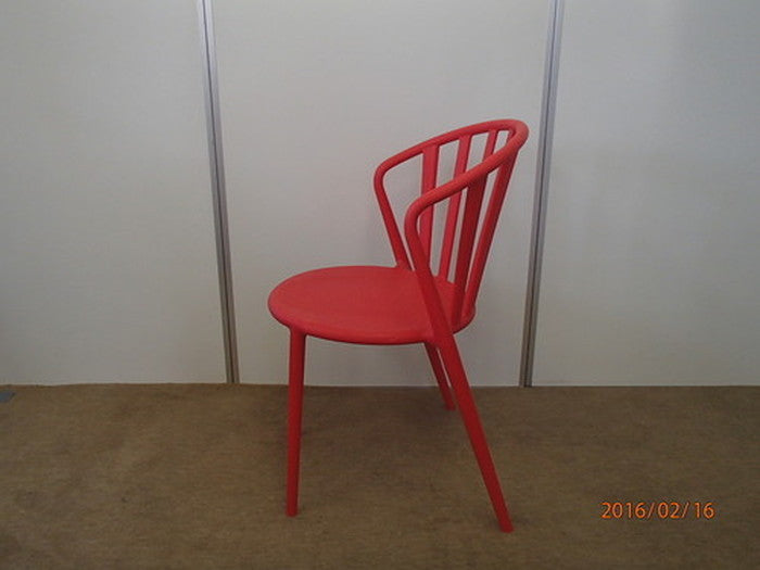 カフェチェア ガーデンチェア スタッキング イス レッド sun-4860591s1の画像