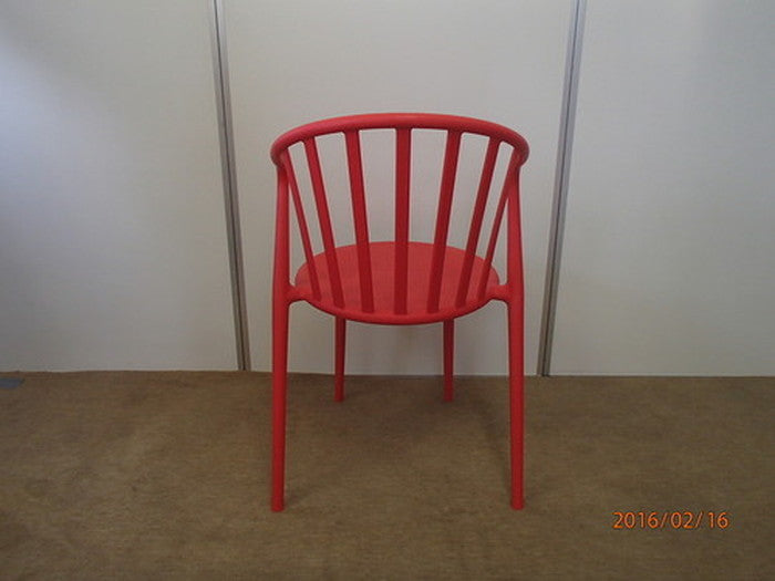カフェチェア ガーデンチェア スタッキング イス レッド sun-4860591s1の画像