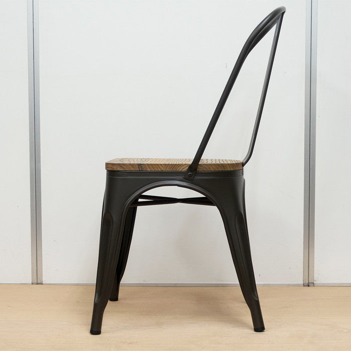 メタルチェア ウッド スタッキング ブルックリン インダストリアル W440×D510×H840 SH440 sun-6586344s1の画像