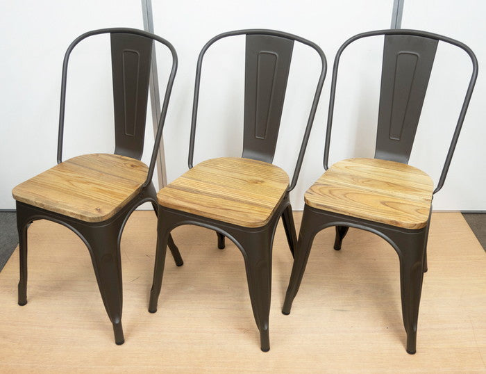 メタルチェア ウッド スタッキング ブルックリン インダストリアル W440×D510×H840 SH440 sun-6586344s1の画像