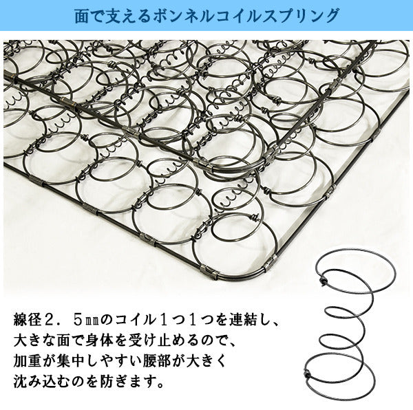 棚照明付フロアベッド ダブル ボンネルコイルスプリングマットレス付 to-10-190-d-108165