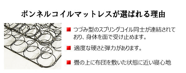 棚照明付フロアベッド セミシングル ボンネルコイルスプリングマットレス付 to-10-190-ss-108165