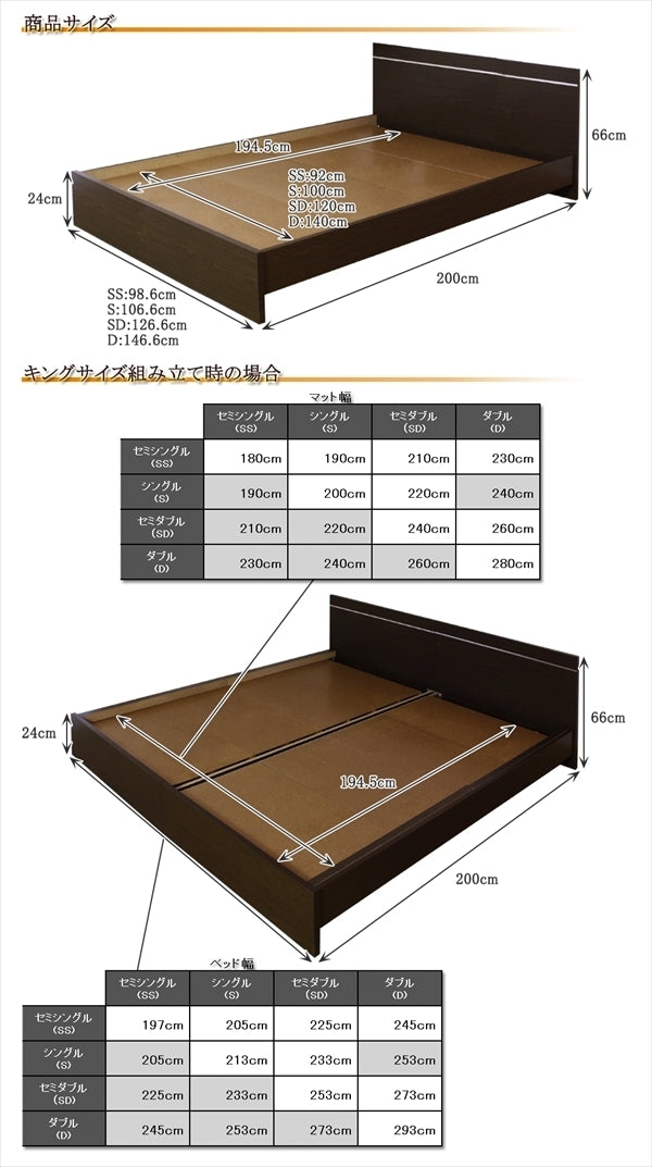 パネル型ラインデザインベッド ダブル ボンネルコイルスプリングマットレス付 to-10-284-d-108165